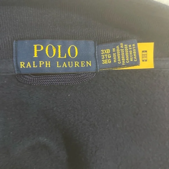 Polo Ralph Lauren mens Fleece Baseball Jacket Big & Tall size 3XB Navy Red Prepp